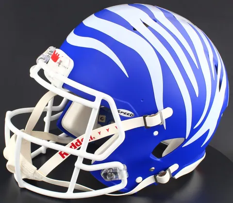 Memphis Tigers Riddell Authentic Speed Football Helmet – Blue Alternate Stripes