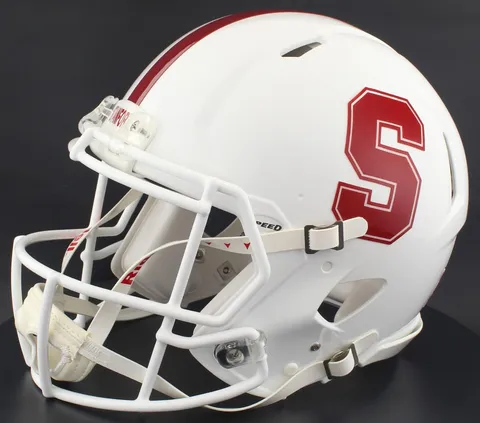Stanford Cardinal Riddell Replica Speed Football Helmet – White Throwback Block “S”