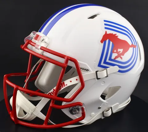 SMU Mustangs Riddell Authentic Speed Football Helmet – “D” Alternate
