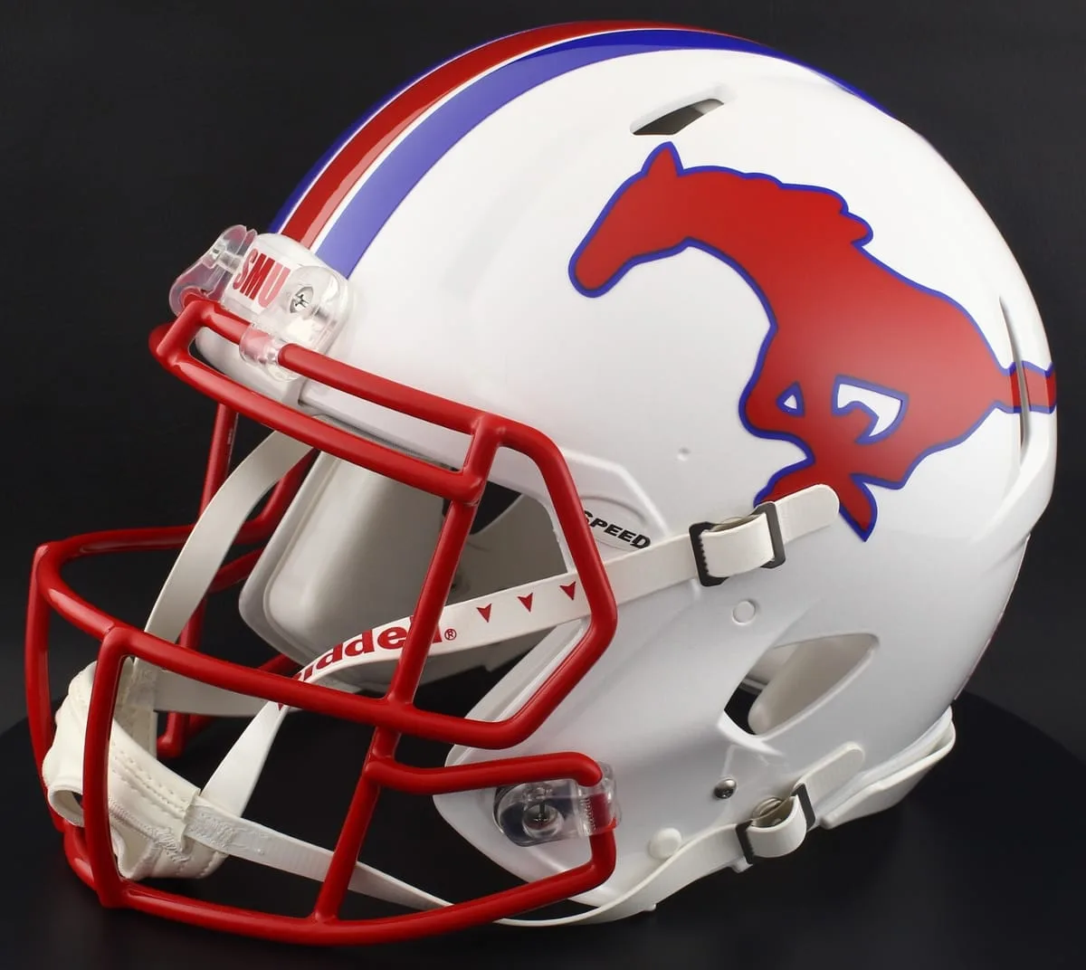 SMU Mustangs Riddell Replica Speed Football Helmet – Red Mustang