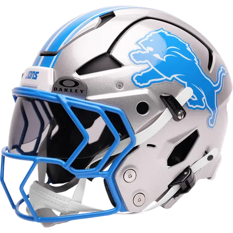Detroit Lions Riddell Authentic Axiom Football Helmet – Silver Alternate Leaping Lion