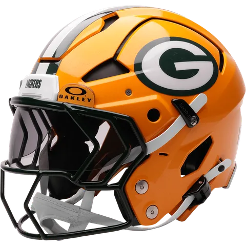 Green Bay Packers Riddell Authentic Axiom Football Helmet – Gold G