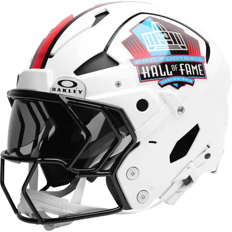 Pro Football Hall of Fame Riddell Authentic Axiom Football Helmet – White Hall of Fame Shield