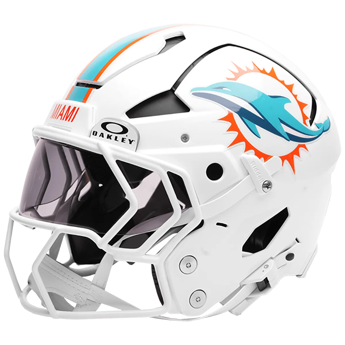 Miami Dolphins Riddell Authentic Axiom Football Helmet – White Dolphin Sunburst
