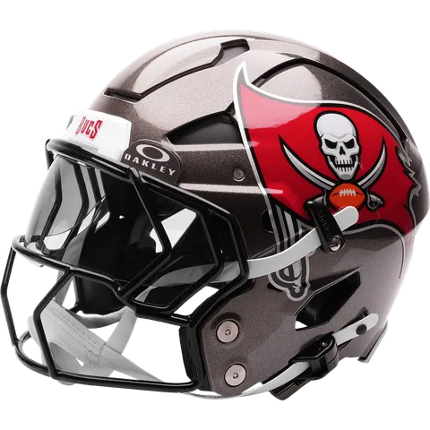 Tampa Bay Buccaneers Riddell Authentic Axiom Football Helmet – Pewter Flag Skull