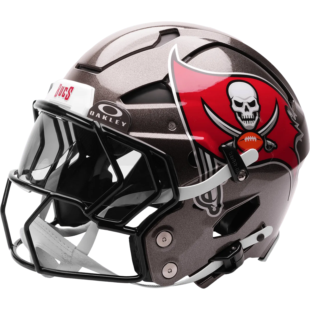 Tampa Bay Buccaneers Riddell Authentic Axiom Football Helmet – Pewter Flag Skull
