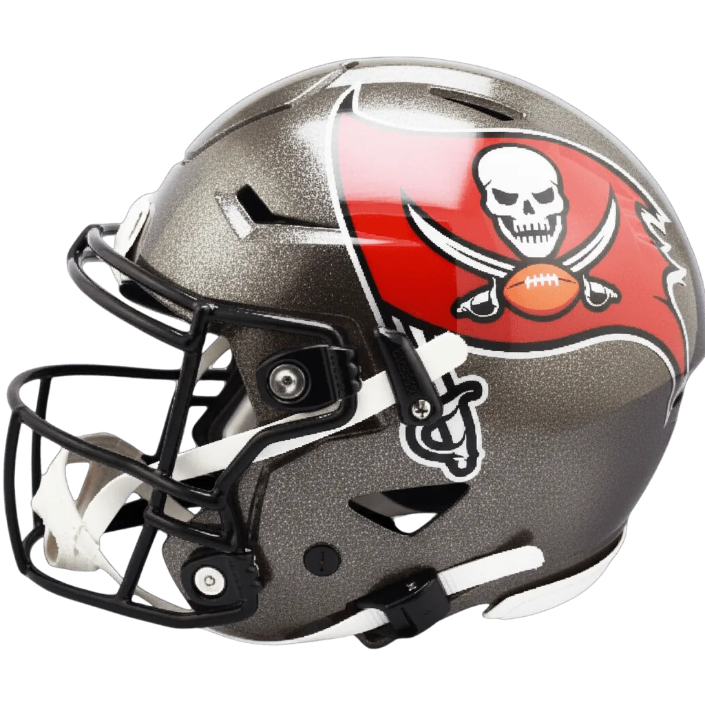 Tampa Bay Buccaneers Riddell Authentic SpeedFlex Football Helmet – Pewter Flag Skull