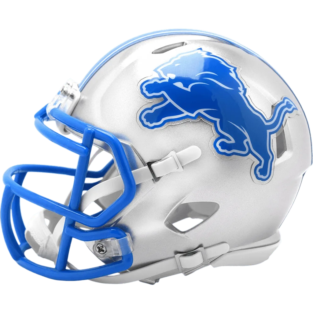 Detroit Lions Riddell Mini Speed Football Helmet – Honolulu Blue Leaping Lion