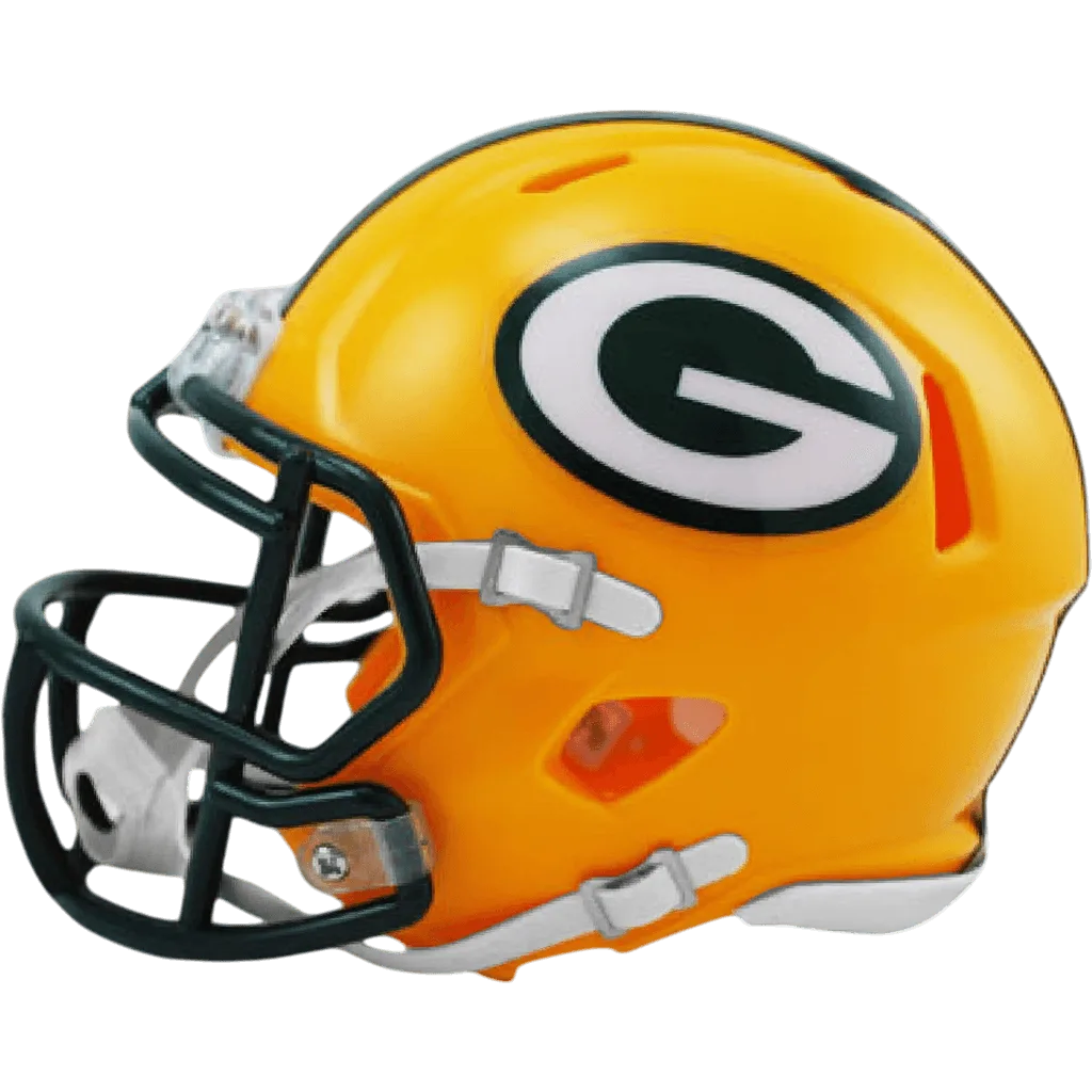 Green Bay Packers Riddell Mini Speed Football Helmet – Gold G