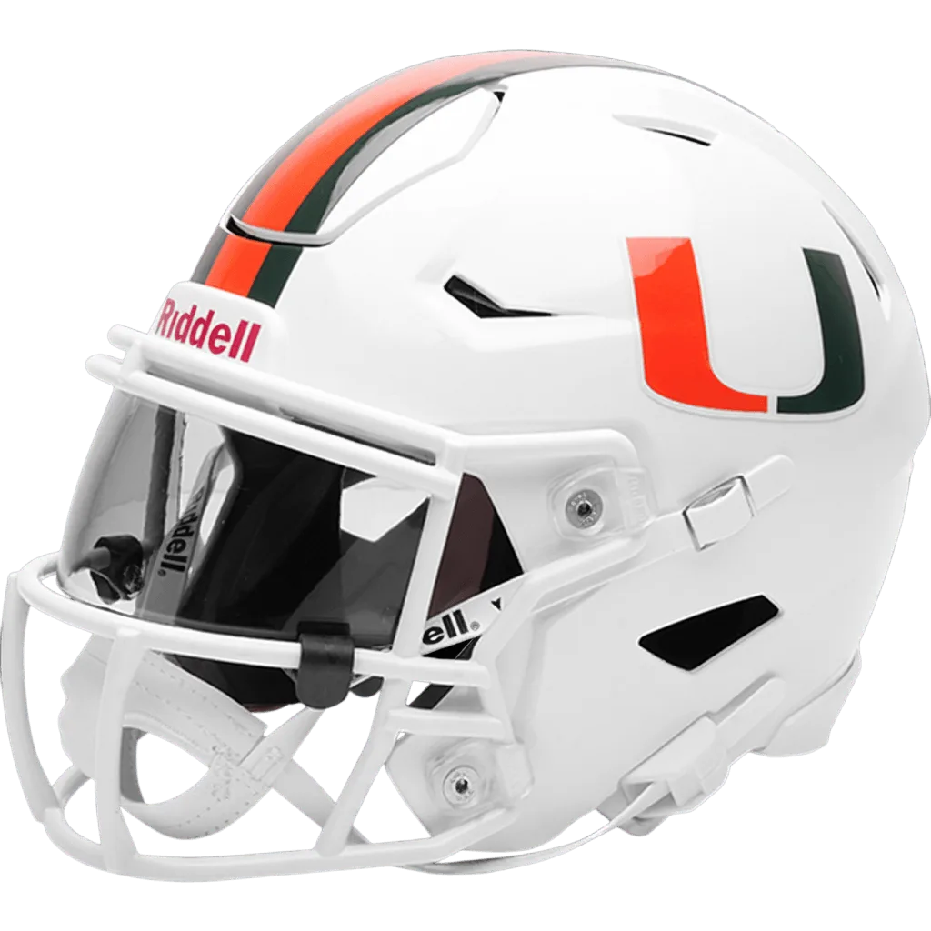 Miami Hurricanes Riddell Mid-Size SpeedFlex Football Helmet