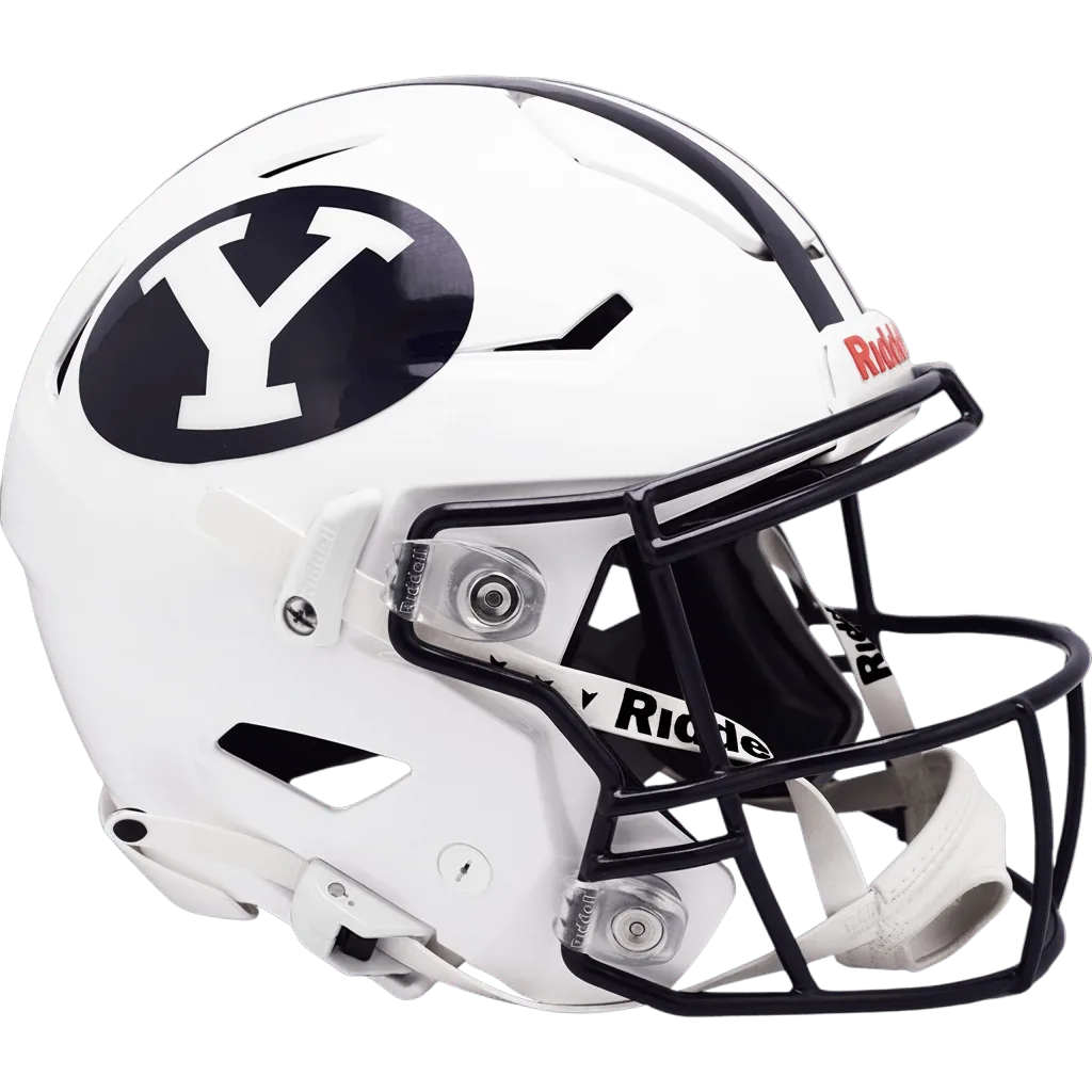 BYU Cougars Riddell Authentic SpeedFlex Football Helmet – White Block “Y”
