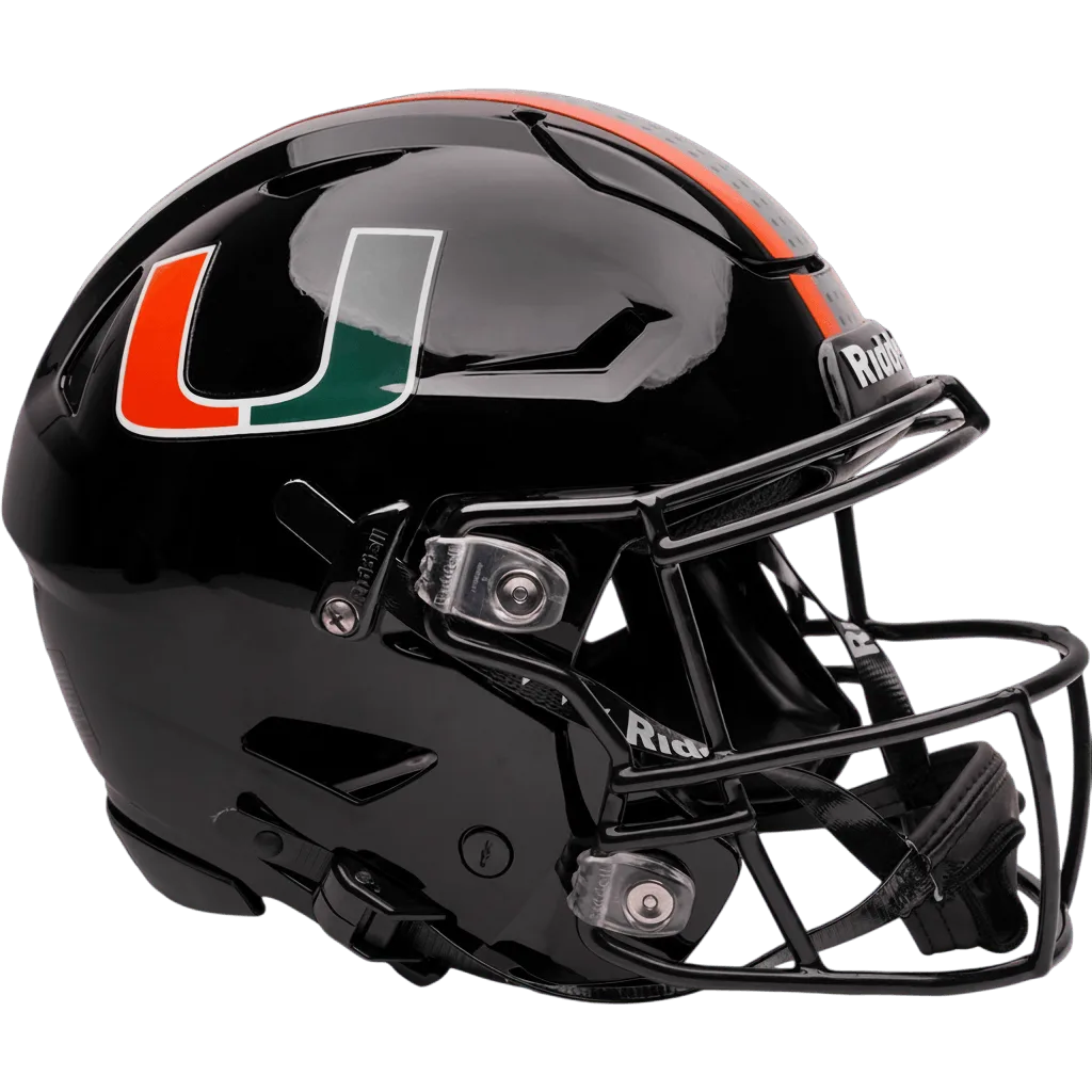 Miami Hurricanes Riddell Authentic SpeedFlex Football Helmet – Black