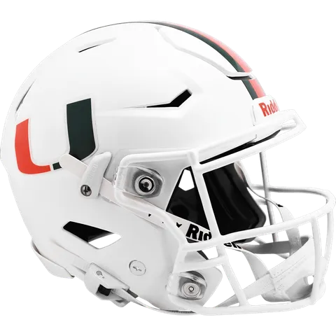 Miami Hurricanes Riddell Authentic SpeedFlex Football Helmet – White “U”