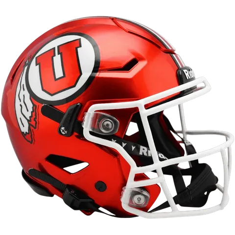 Utah Utes Riddell Authentic SpeedFlex Football Helmet – Crimson Interlocking UU