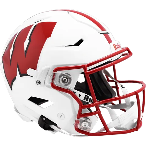 Wisconsin Badgers Riddell Authentic SpeedFlex Football Helmet – White Block “W”
