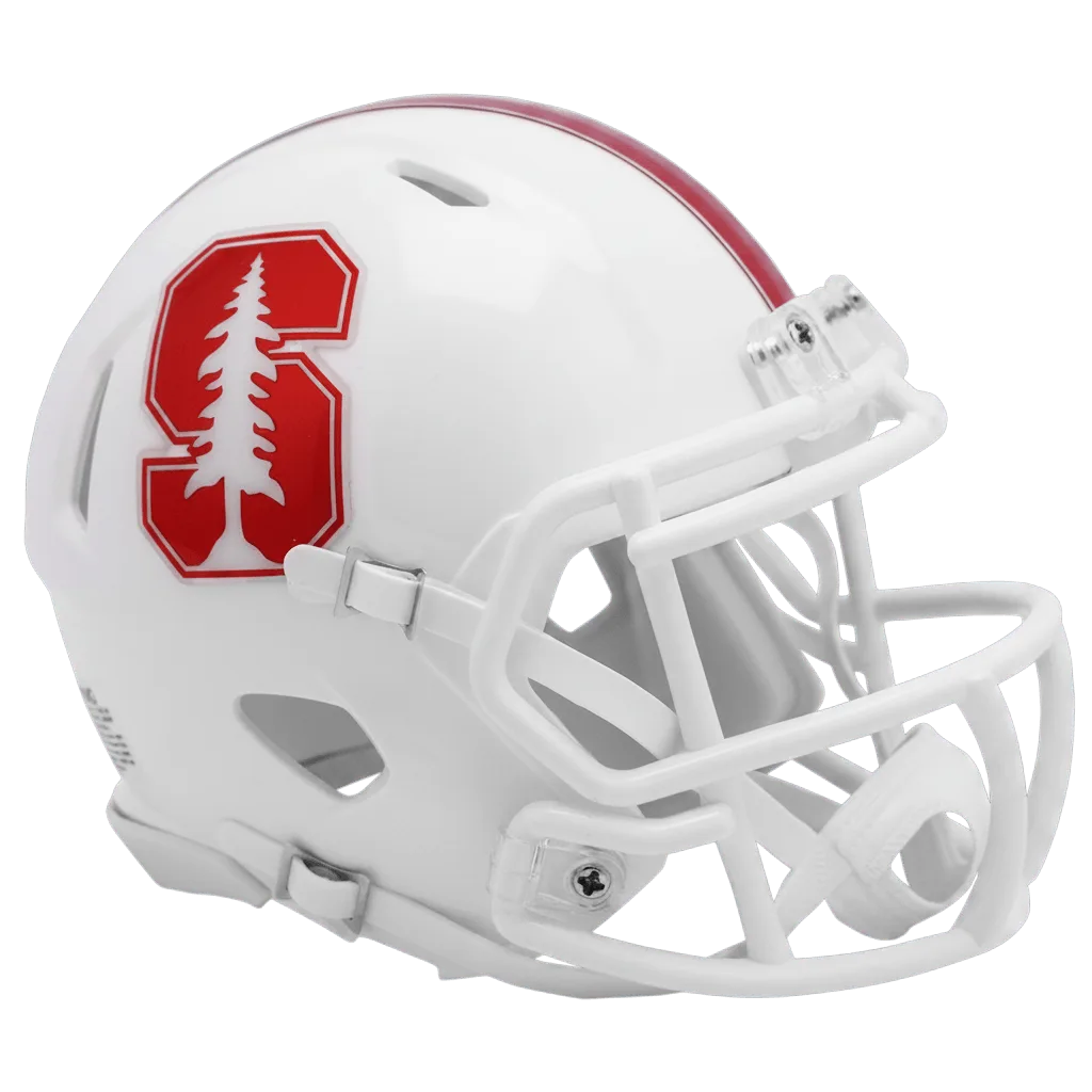 Stanford Cardinal Riddell Mini Speed Football Helmet – White Alternate Block “S”