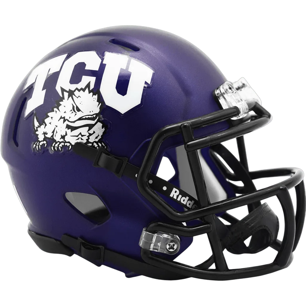TCU Horned Frogs Riddell Mini Speed Football Helmet – 2026 Purple Metallic