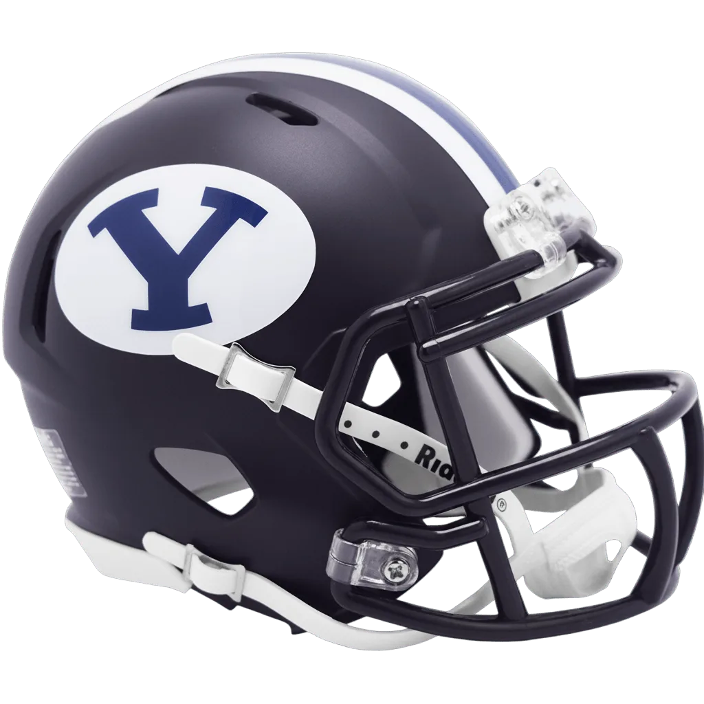 BYU Cougars Riddell Mini Speed Football Helmet – Satin Navy