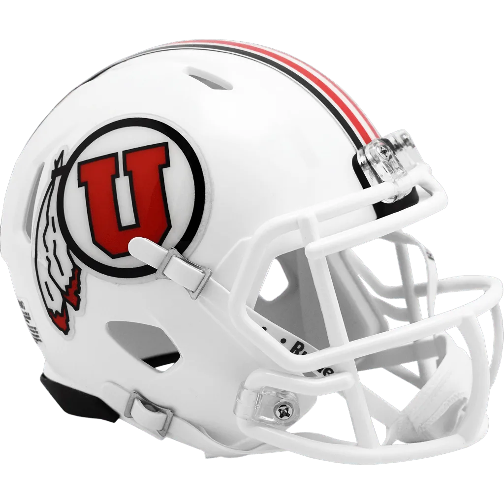 Utah Utes Riddell Mini Speed Football Helmet – White