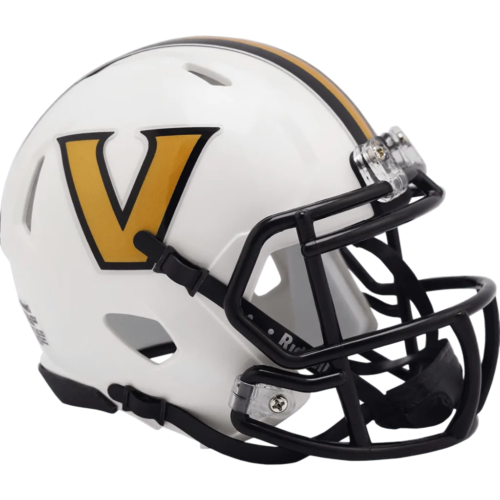 Vanderbilt Commodores Riddell Mini Speed Football Helmet – White Block “V”