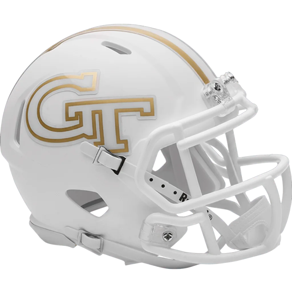 Georgia Tech Yellow Jackets Riddell Mini Speed Football Helmet – Flat White