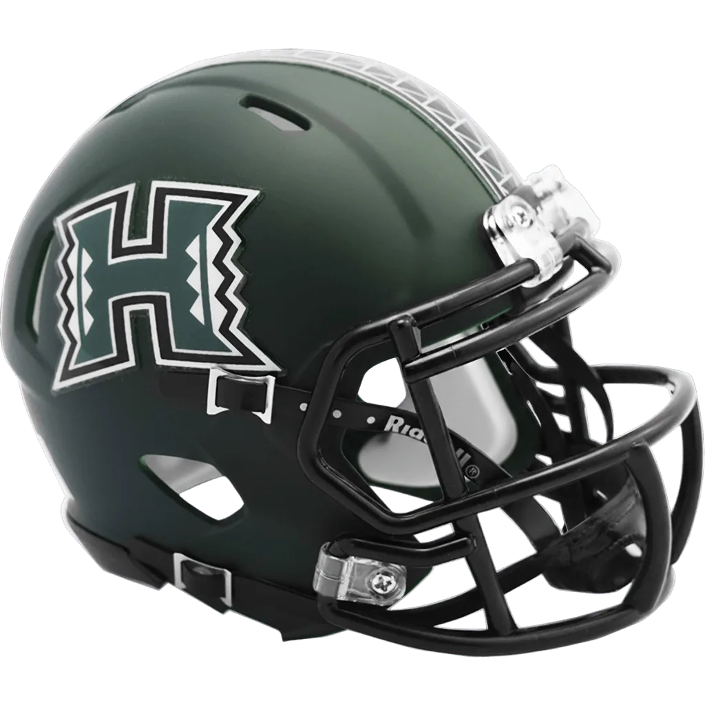 Hawaii Rainbow Warriors Riddell Mini Speed Football Helmet – Matte Green