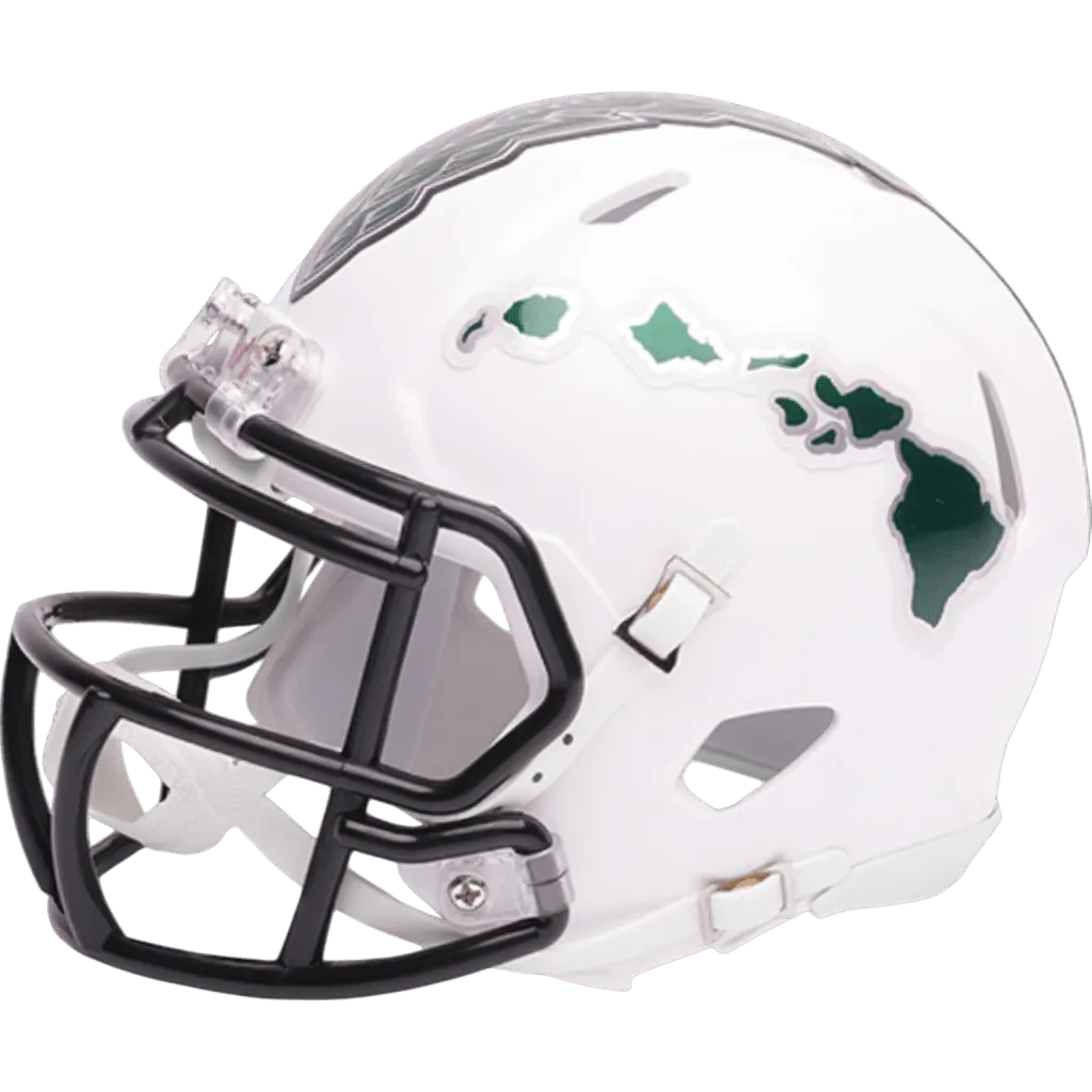 Hawaii Rainbow Warriors Riddell Mini Speed Football Helmet – White