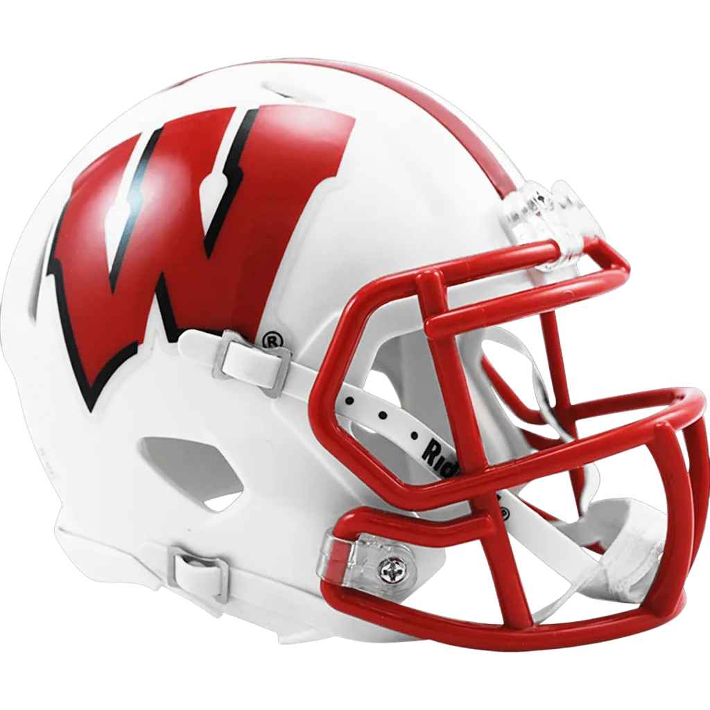 Wisconsin Badgers Riddell Mini Speed Football Helmet – White Motion W