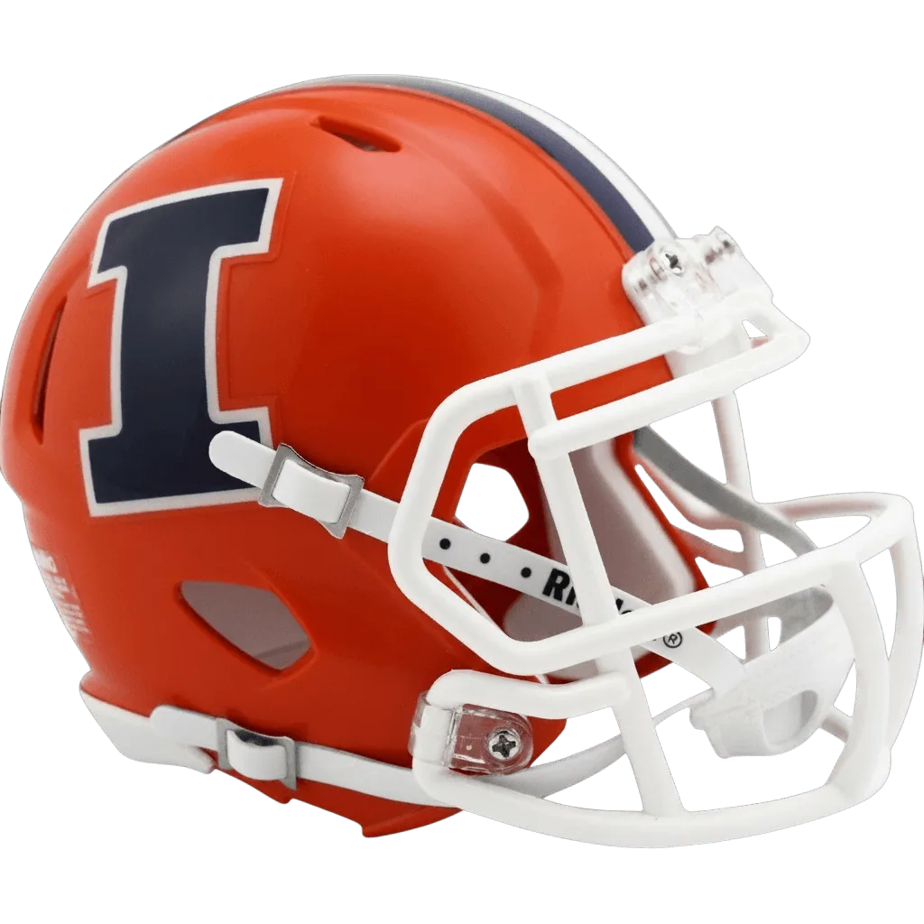 Illinois Fighting Illini Riddell Mini Speed Football Helmet – Orange