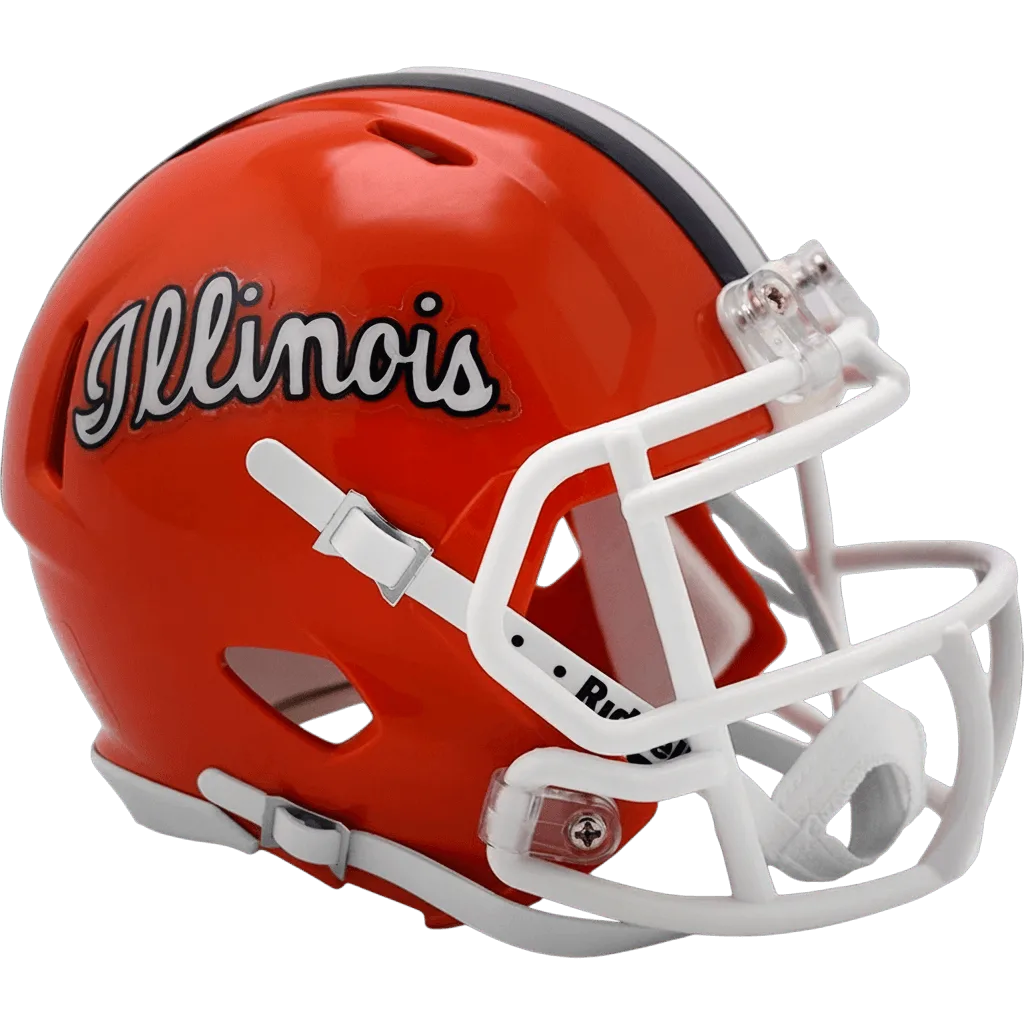 Illinois Fighting Illini Riddell Mini Speed Football Helmet – Script