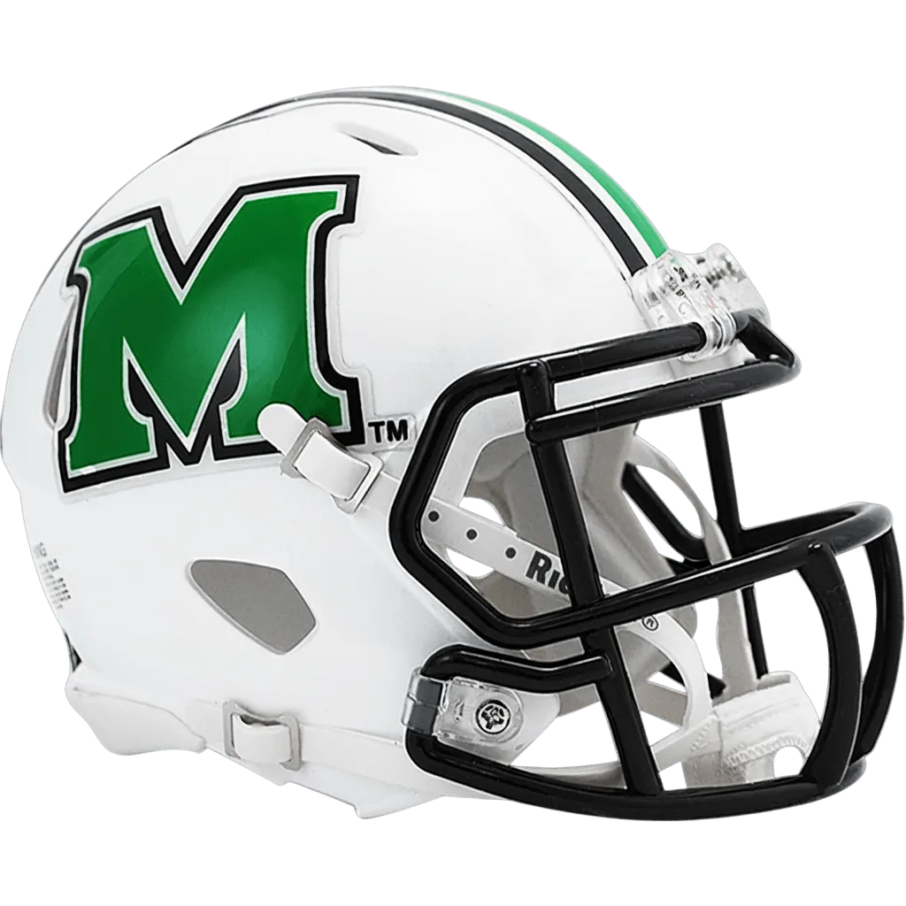 Marshall Thundering Herd Riddell Mini Speed Football Helmet – White Block “M”