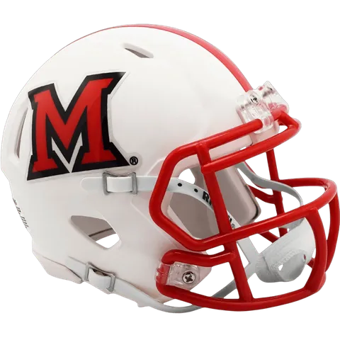 Miami (OH) RedHawks Riddell Mini Speed Football Helmet – Matte White