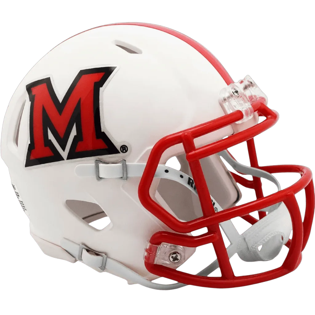 Miami (OH) RedHawks Riddell Mini Speed Football Helmet – Matte White