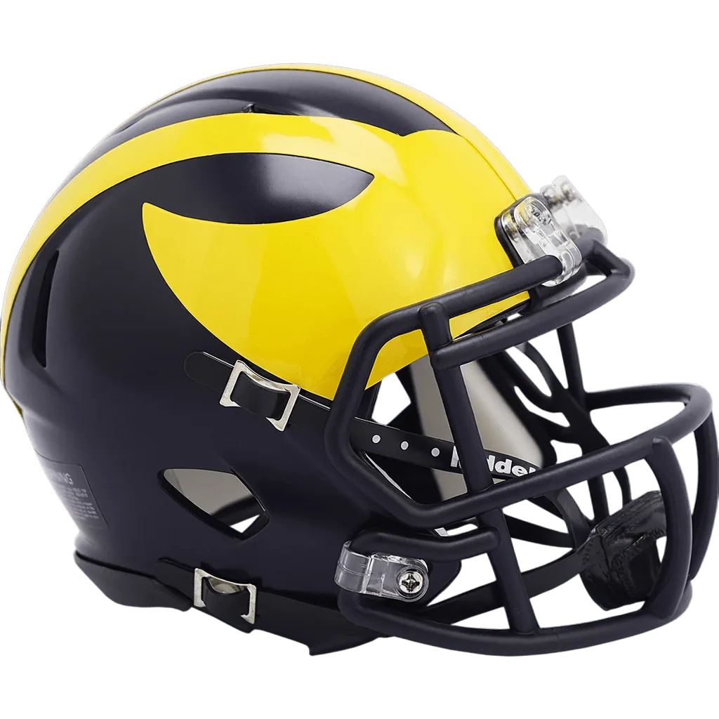 Michigan Wolverines Riddell Mini Speed Football Helmet – Navy Wings