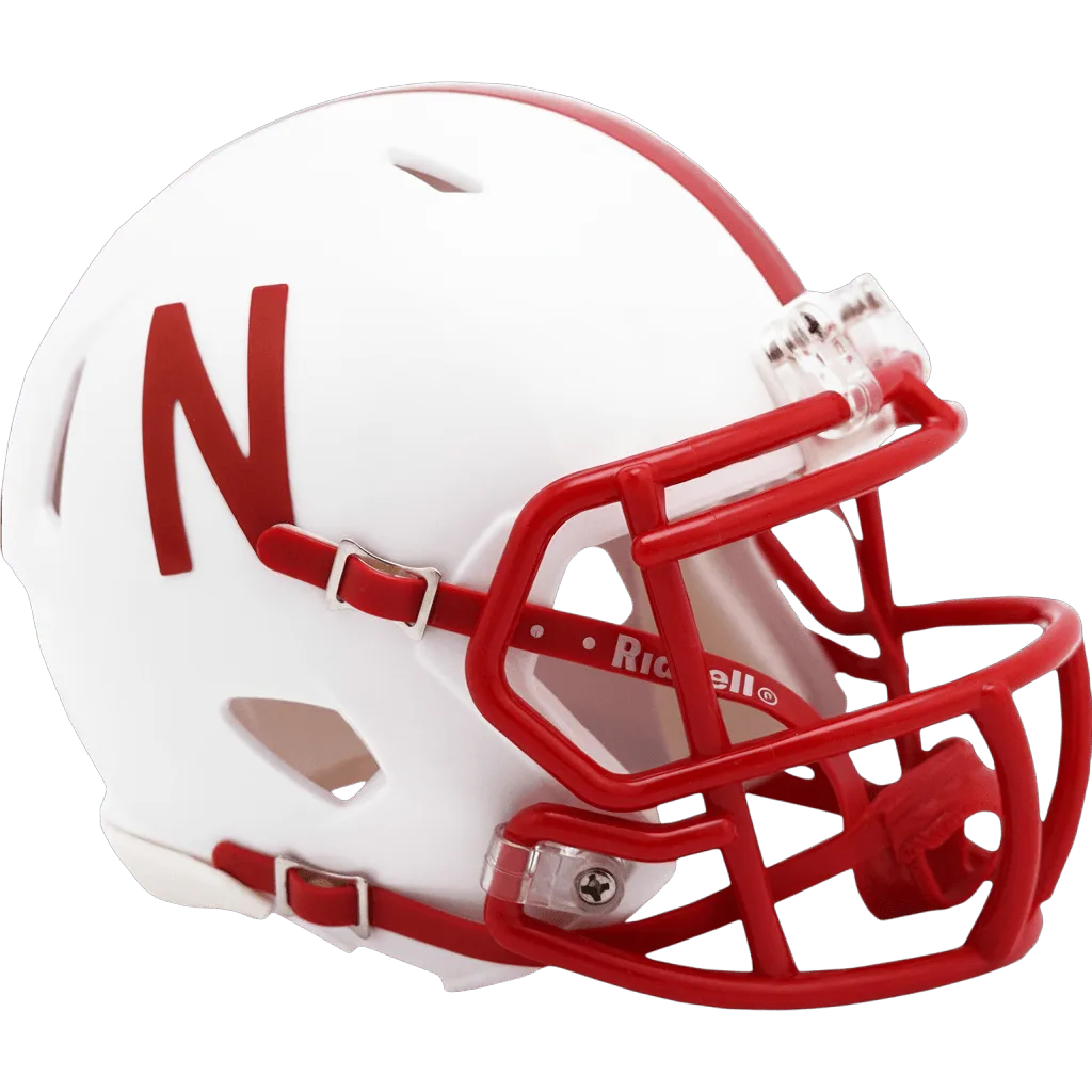 Nebraska Cornhuskers Riddell Mini Speed Football Helmet – White Block “N”