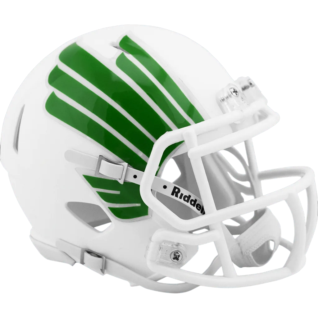 North Texas Mean Green Riddell Mini Speed Football Helmet – Matte White Alternate Eagle