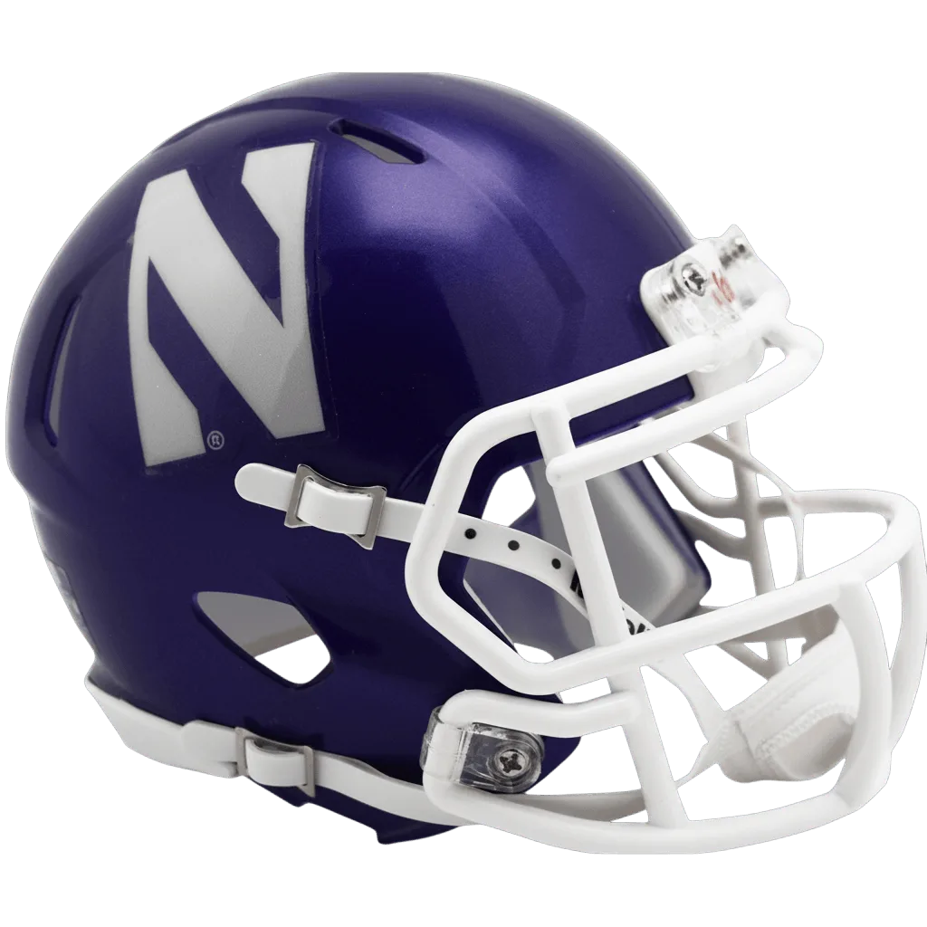 Northwestern Wildcats Riddell Mini Speed Football Helmet – Purple Block “N”