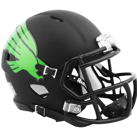 North Texas Mean Green Riddell Mini Speed Football Helmet – Matte Black