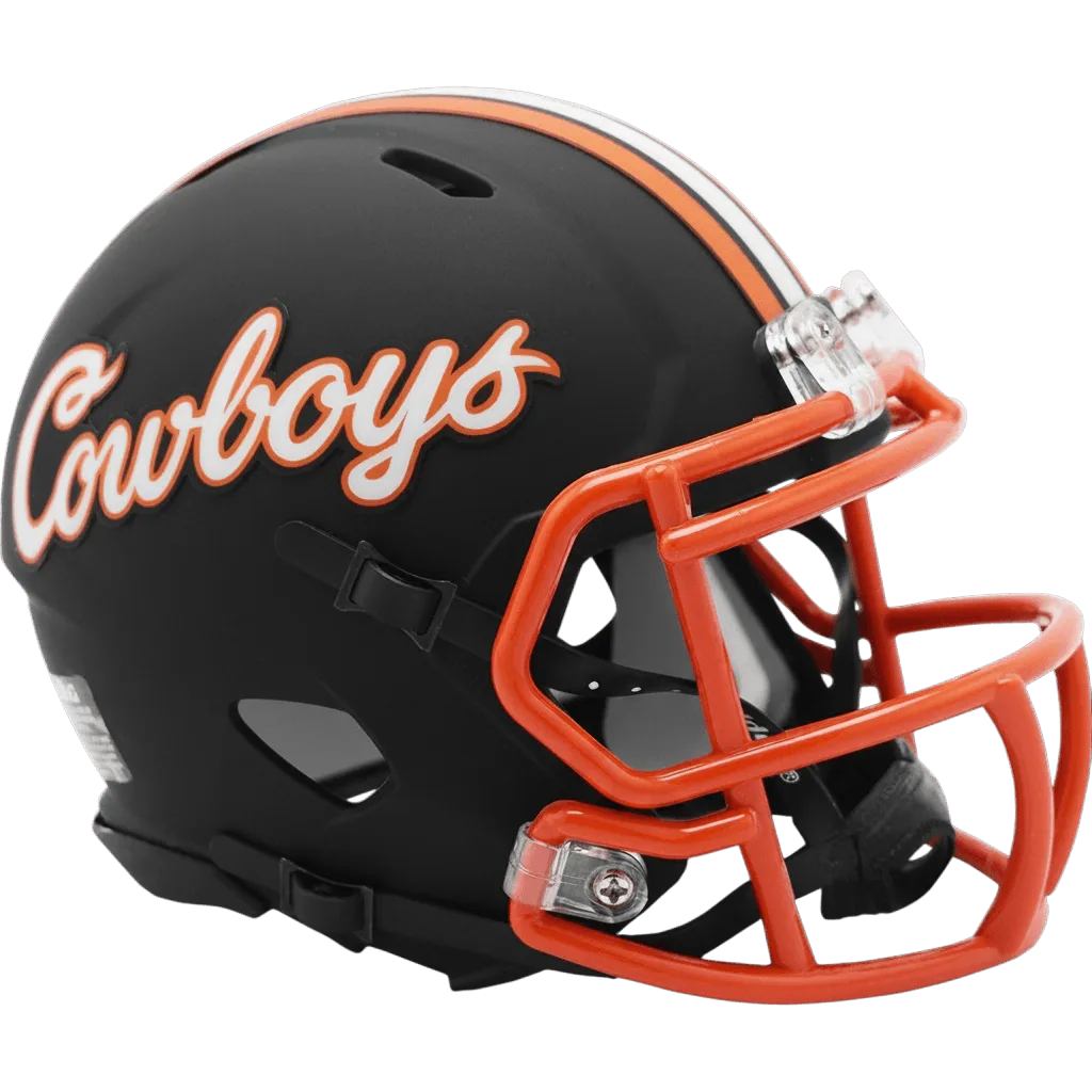 Oklahoma State Cowboys Riddell Mini Speed Football Helmet – Matte Black