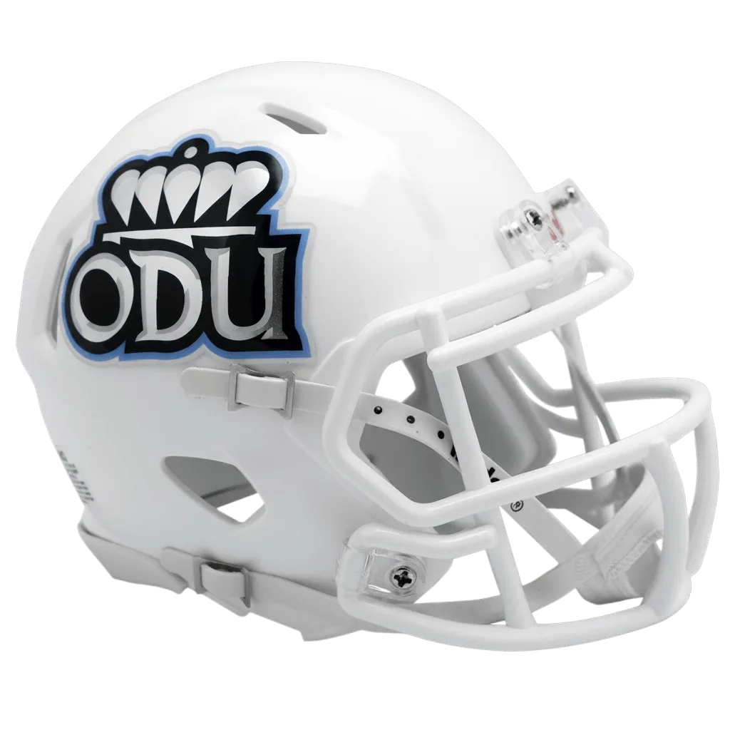 Old Dominion Monarchs Riddell Mini Speed Football Helmet – White Alternate Big Blue