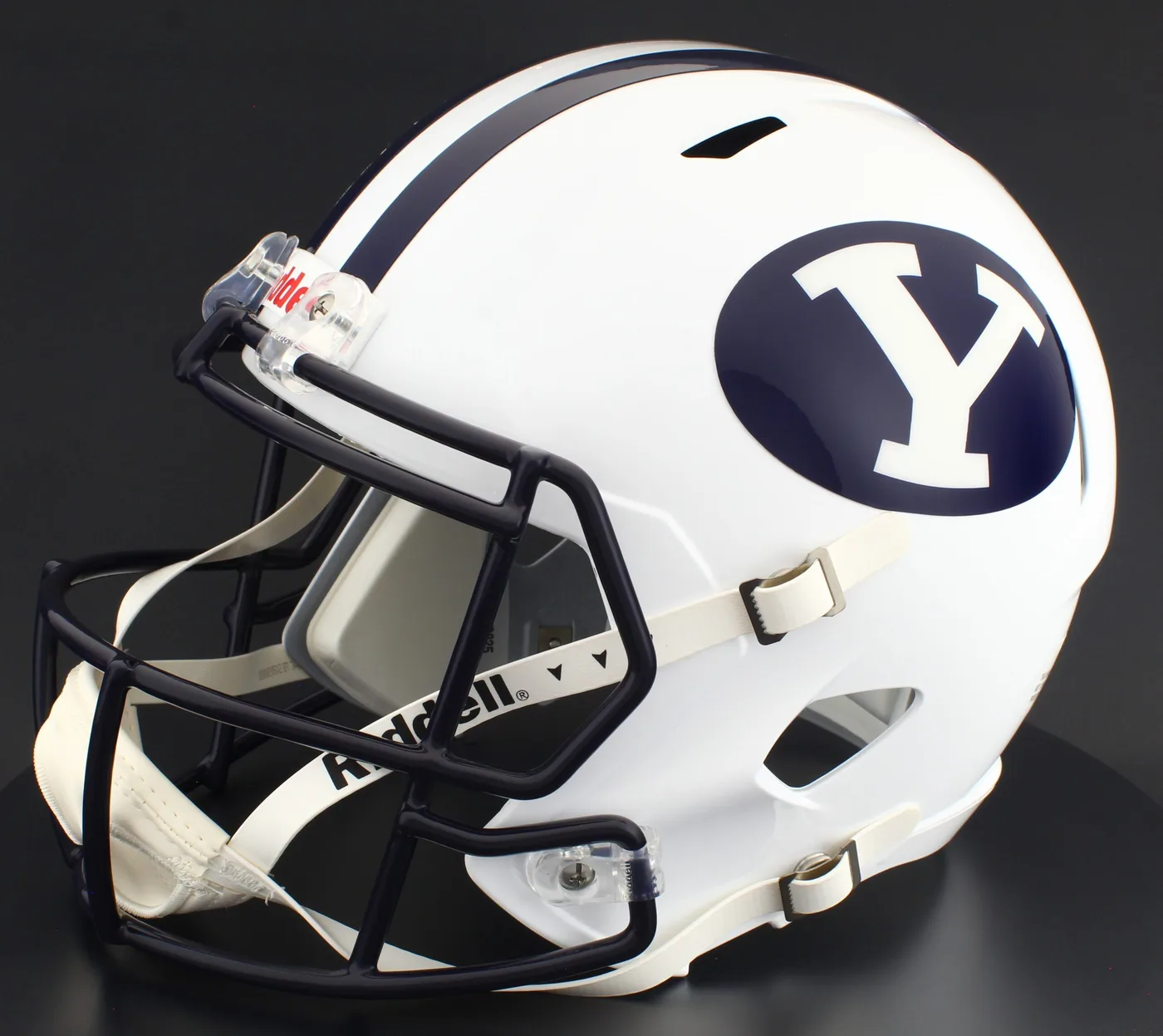 BYU Cougars Riddell Authentic Speed Football Helmet – White Block “Y”