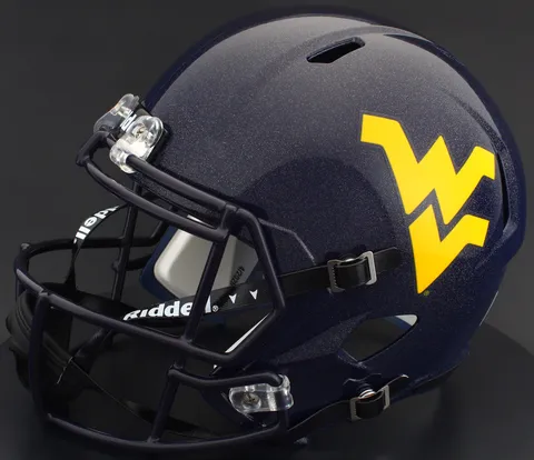 West Virginia Mountaineers Riddell Authentic Speed Football Helmet – Glossy Navy