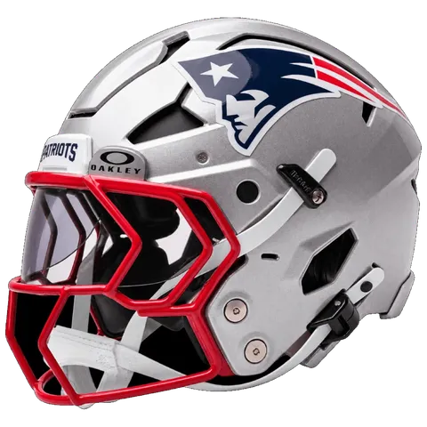 New England Patriots Riddell Authentic Axiom Football Helmet – Silver Flying Elvis