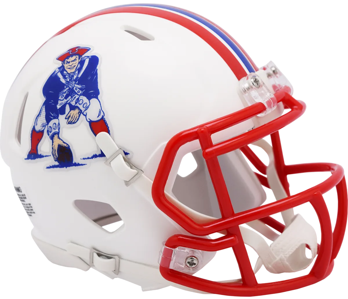 New England Patriots Riddell Mini Speed Football Helmet – 1990 to 1992 Throwback
