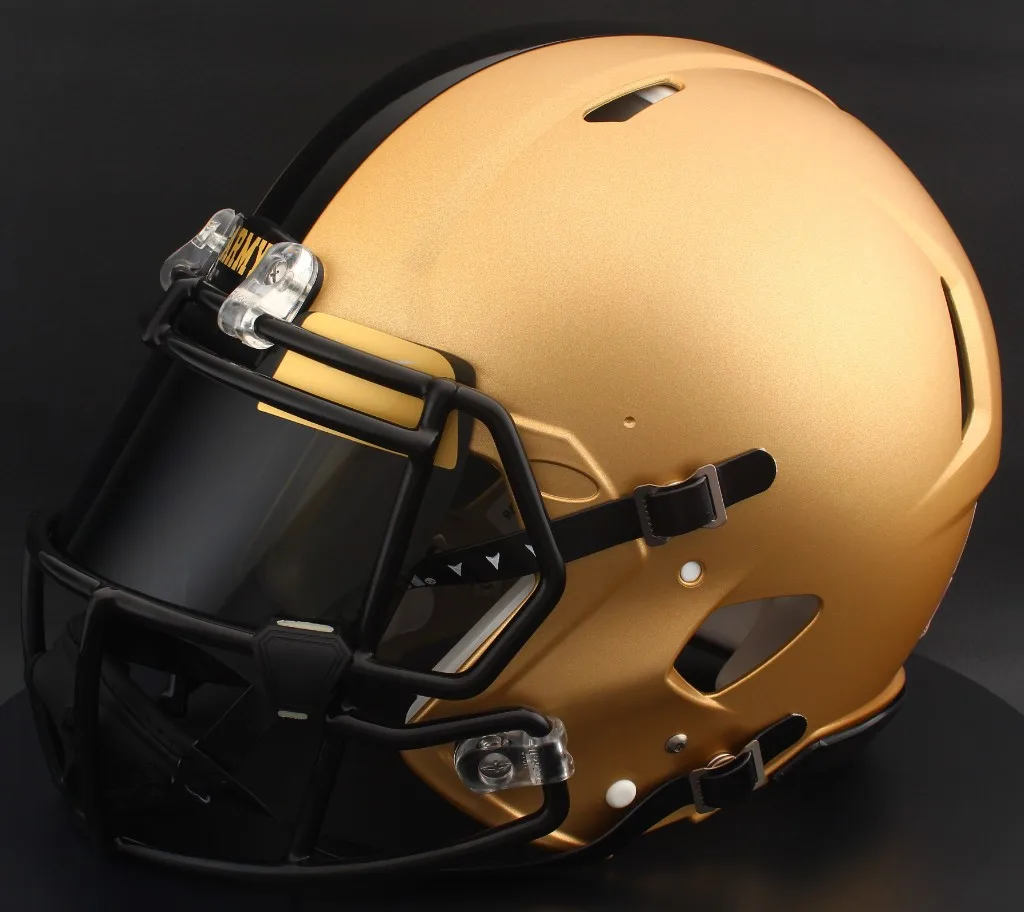 Army Black Knights Riddell Replica Speed Football Helmet – Gold, Vegas Gold Brow Tabs and Black Clips