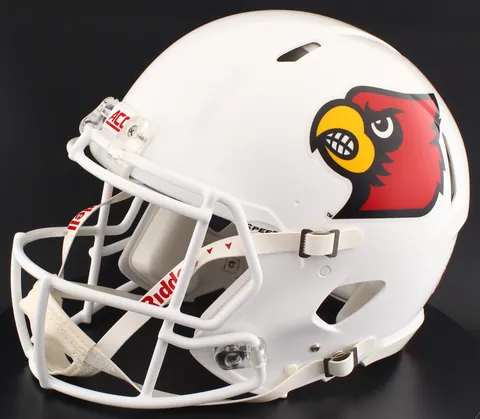 Louisville Cardinals Riddell Authentic Speed Football Helmet – White Cardinal, White Facemask