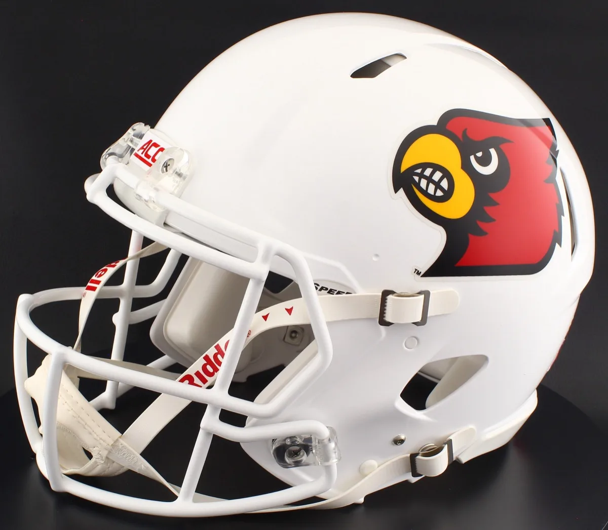 Louisville Cardinals Riddell Replica Speed Football Helmet – White Cardinal, White Facemask