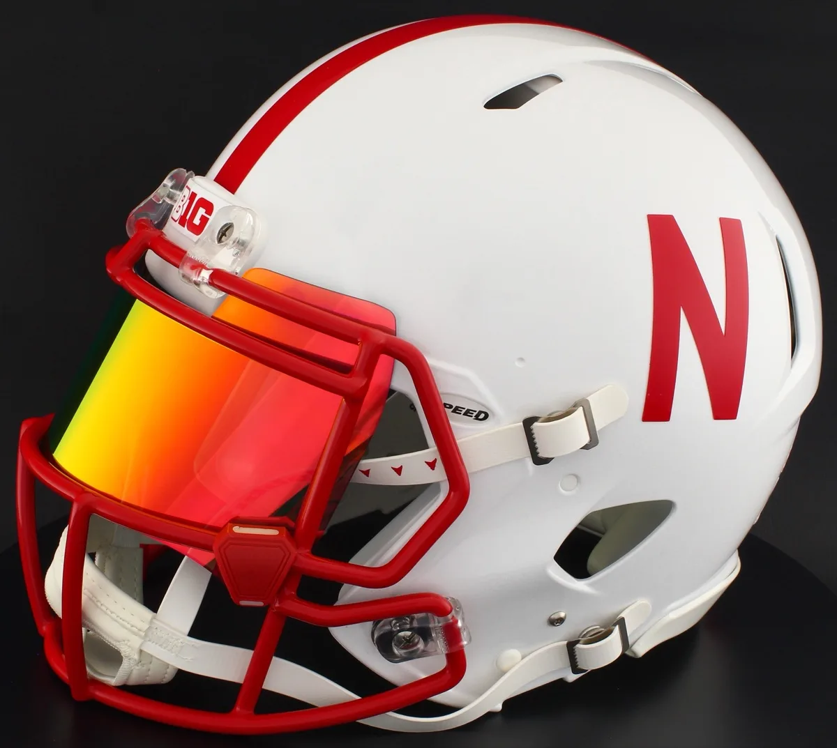 Nebraska Cornhuskers Riddell Authentic Speed Football Helmet – White Metallic