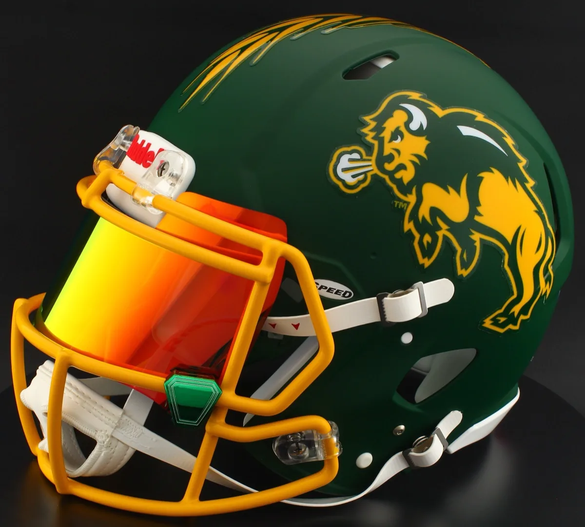 North Dakota State Bison Riddell Replica Speed Football Helmet – Flat Green