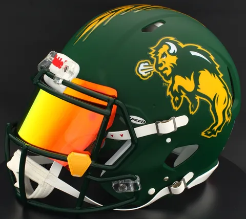 North Dakota State Bison Riddell Authentic Speed Football Helmet – Flat Green
